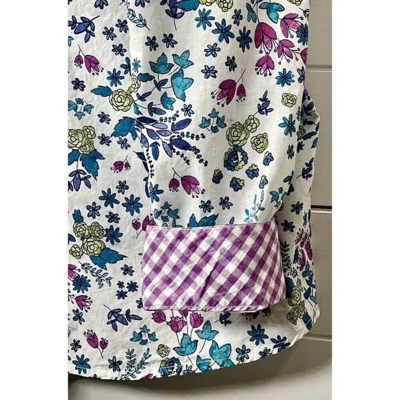 Appleseeds Tops - Appleseed Limited Edition Floral Flip Contrast Cuff Top Womens White 10 Office